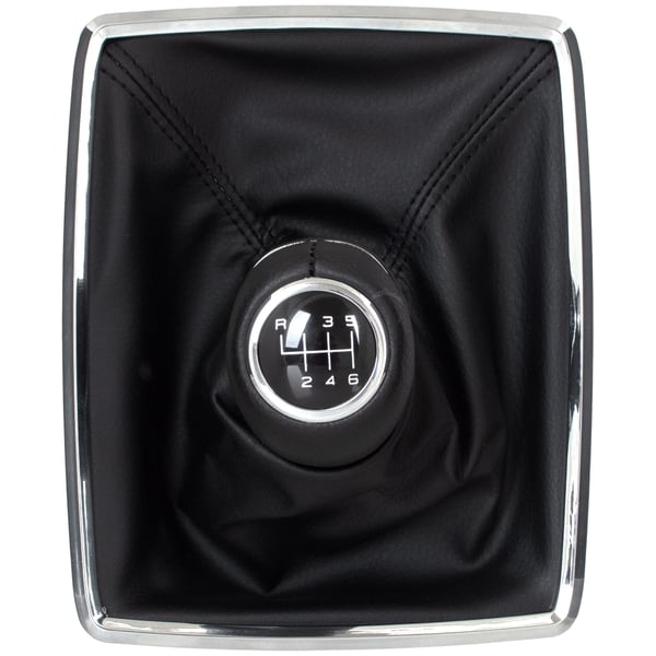 Mercedes W204 C-Klass 07-14 SVART växelspaksknopp + SVART damask med KROMAD ram 6-växlad backväxeldiagram ovanpå
