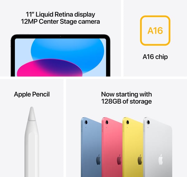Apple iPad (2025) A16 Chip 11-tum Wi-Fi + Cellular 128GB Blå