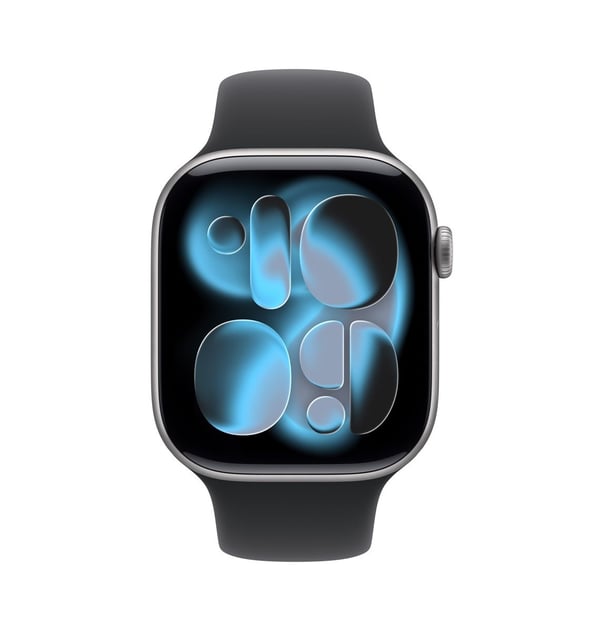 Apple Watch Series 11 GPS + Cellular 46mm – Rymdgrå Aluminium Case Med Svart Sport Band(M/L)