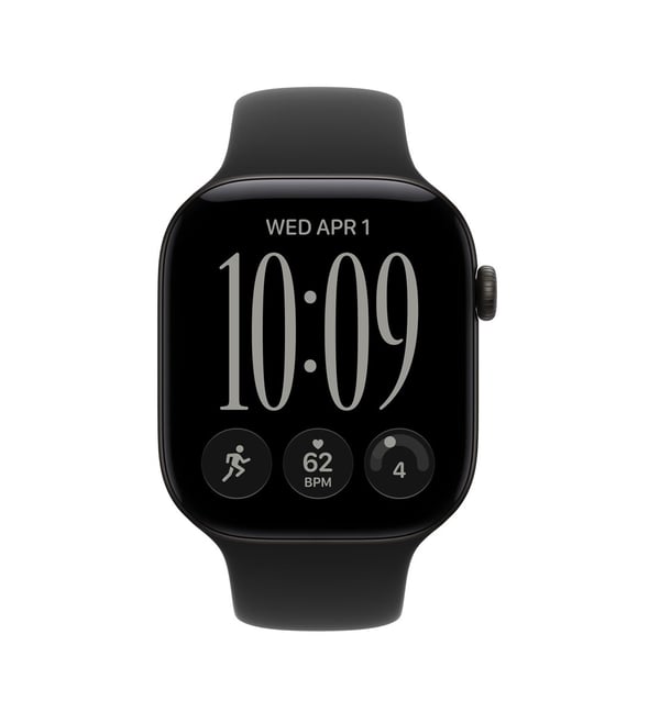 Apple Watch Series 12 GPS + Cellular 46mm – Svart Aluminium Case Med Svart Sport Band(M/L)