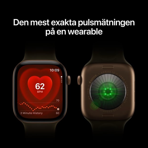 Apple Watch Series 12 GPS + Cellular 46mm – Svart Aluminium Case Med Svart Sport Band(M/L)