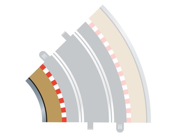 Scalextric C8225 - Boarders Radius 2 indre - 4 stk