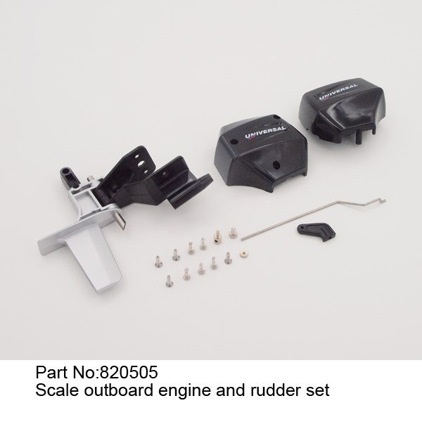 JW820505 Scale outboard engine and rudder set