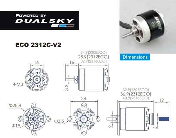 Dualsky ECO 2312C V2 1150KV 58gram