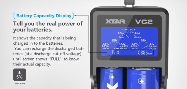XTAR VC2 Li-Ion lader