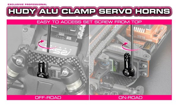 HUDY Alu Clamp Servo Horn - Offset 1-Hole 23T