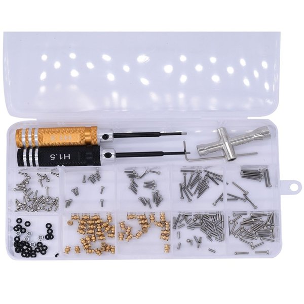 HobbyDetails Steel Car Screw Kit w/Tools SCX24