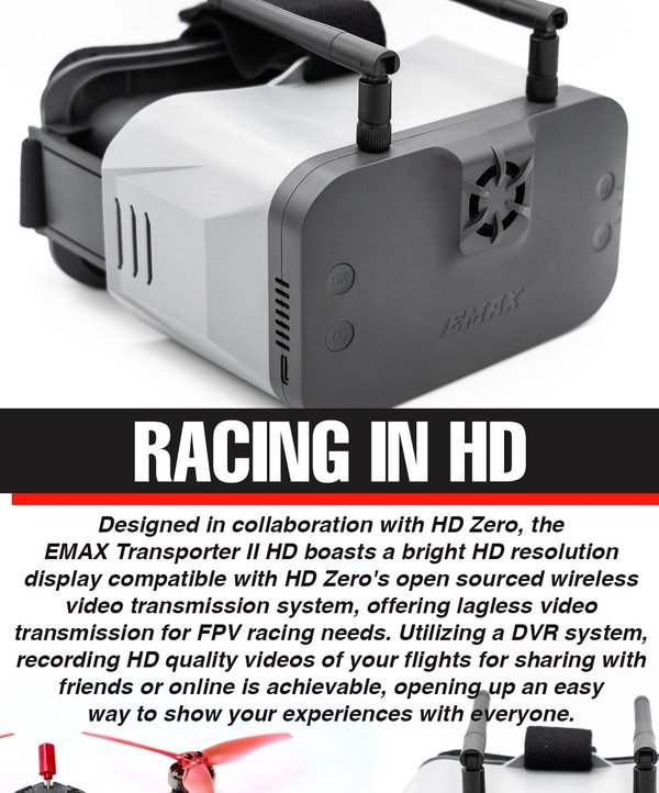EMAX Transporter II HD FPV Goggle HDZero