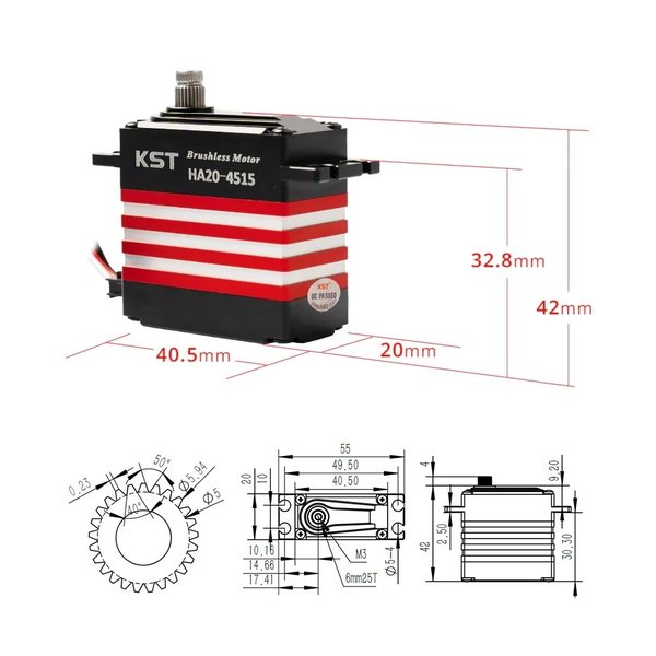 KST HA20-4515 HV børsteløs servo 50kg/0.13s