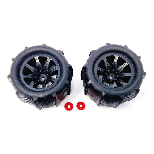 MJX 14300E2 Paddle Tires & Wheel Pre Glued