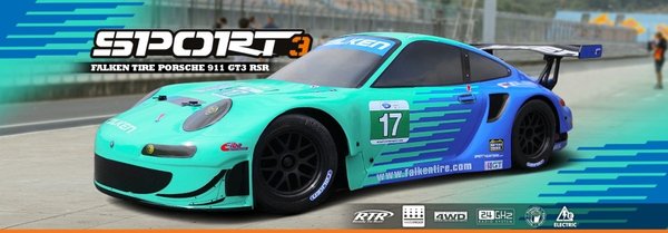 HPI RS4 Sport 3 Porsche Falken 911 GT3 Flux - RTR