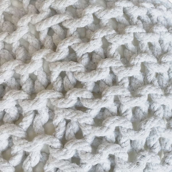 POUF SET 3 kpl Ø 55 cm neulottu jakkara