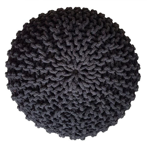 45 cm sidde pufstol puf grovstrikket gulvpude – Antracit