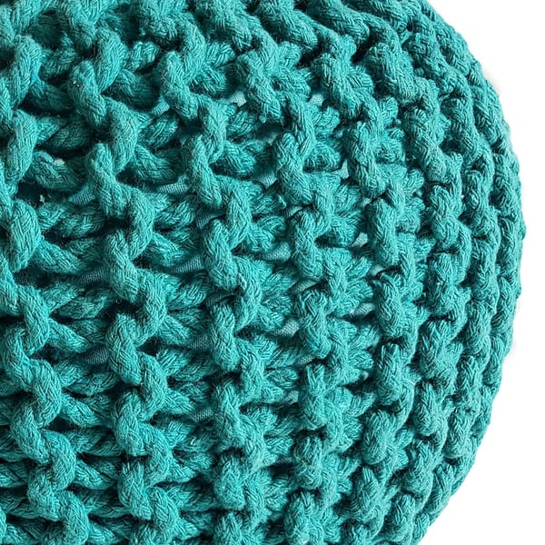 Strikket puf Ø 45 cm look puf strikket gulvpude højde 30 cm