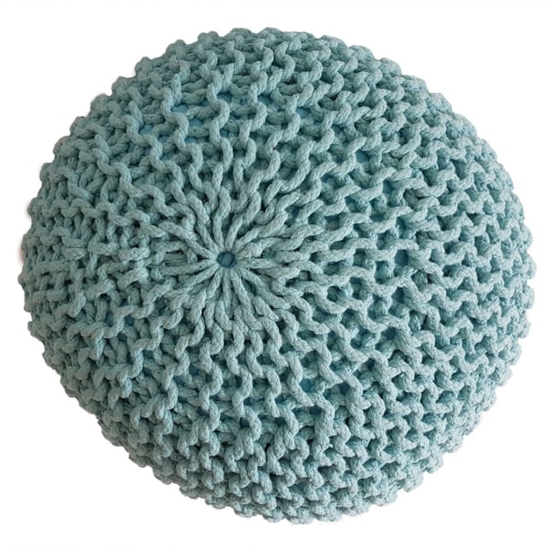 Neulottu rahi pouf Ø 45 cm istuinpalli karkea