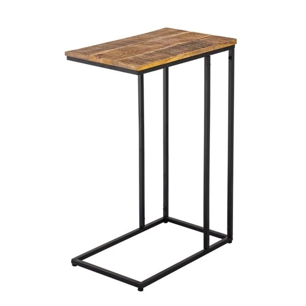 Sidobord trä 25x60x40cm hållbart sofatisk bärbar metallram