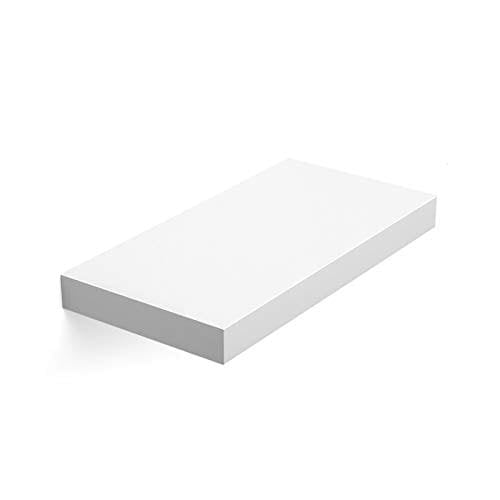 Vasagle flydende hylde, væg hylde til bøger, fotos, samleobjekter, vægmonteret kontorhylde, 40 x 20 x 3,8 cm, MDF, til stue, køkken, hallway, soveværelse, badeværelse, hvid LWS24WT