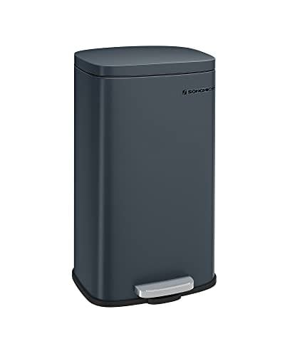 SONGMICS Kökssoptunna, återvinningskärl 30 L pedalkorg med inre plasthink, Grey