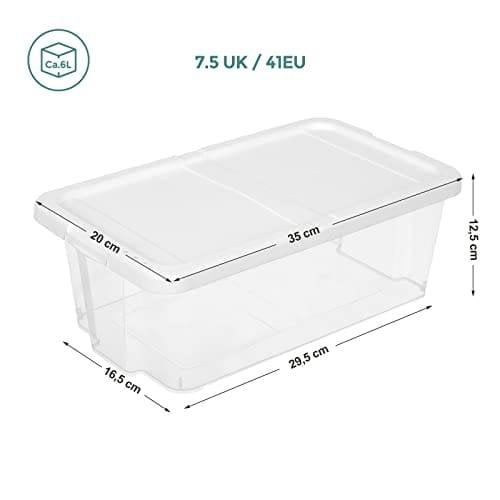 Songmics sæt med 12 skobokse opbevaringsbokse til sko sko opbevaringsboks gennemsigtig med plast låg til sko op til størrelse 41 lsp12wt