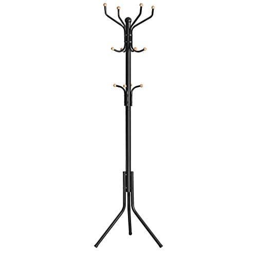 Songmics metallinen naulakko, vaateteline, hattu- ja käsilaukkuteline, 182 cm korkea eteisteline, lajitelma