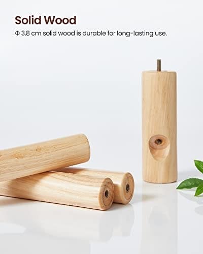 Vasagle Standing Coat Rack, Solid Wood Coat Rack, træformet frakkeholder med 8 kroge, 3 højdeindstillinger, til tøj, hatte, tasker, til stue, soveværelse, hjemmekontor, sort RCR004B01