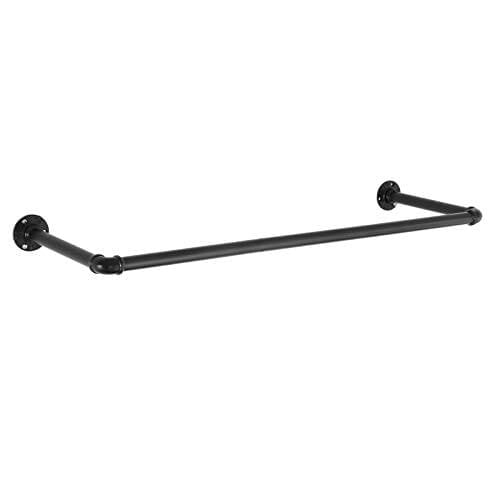 Songmics vægmonteret tøjskinne, industrielt rør hængende skinne til tøj, rumbesparende, kraftig, 92 x 30 x 7,5 cm, let samling, til lille plads, sort HSR67BK Songmics vægmonteret tøjskinne, industrielt rør hængende skinne til tøj, rumbesparende, kraftig, 92 x 30 x 7,5 cm, let samling, til lille plads, sort HSR67BK