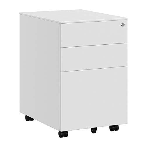 Songmics Steel Rolling Cabinet med 3 skuffer og hængende fillåsbar kontorskab