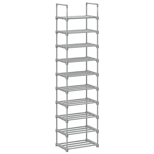 Songmics Skohylla, 10-Tier Metal Shoe Storage Organizer, 30 x 45 x 174 cm, grå