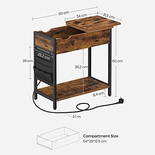 Vasagle Side Bord Foldning Bedstabell