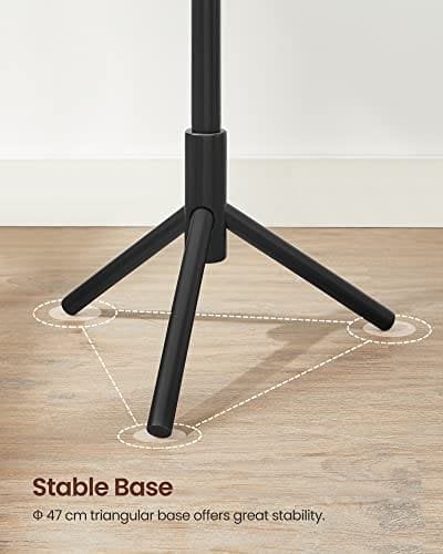 Vasagle Standing Coat Rack, Solid Wood Coat Rack, træformet frakkeholder med 8 kroge, 3 højdeindstillinger, til tøj, hatte, tasker, til stue, soveværelse, hjemmekontor, sort RCR004B01