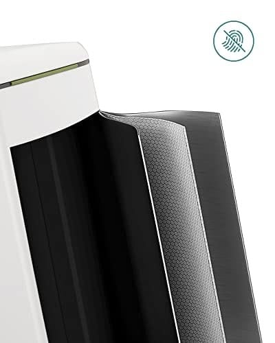 Songmics Double Rubbish Bin, 2 X 20 L Kitchen Bin, Dual Compment Metal Step Bin, med plastiske indre spande, blød-tæt låg og håndtag, lugtforsegling, hvid LTB40WT