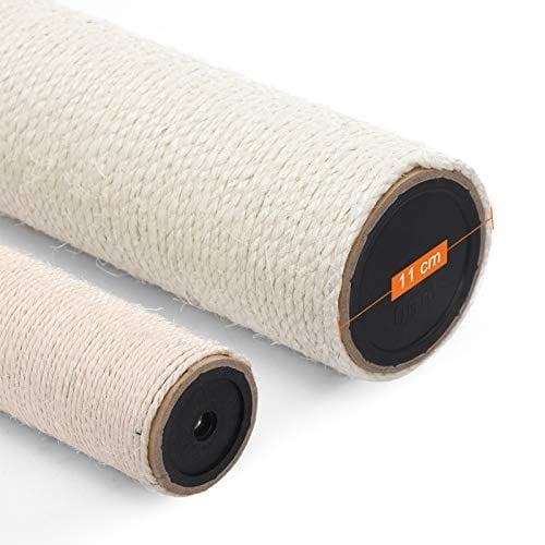 Feandrea kattetræ, kattetårn med xxl plys aborre, katte condo med justerbare enheder, kattelegetøj, ekstra tykke stillinger helt indpakket i sisal, stabil, beige pct01m