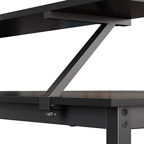 Vasagle Computer Desk, L-formet skrivning af arbejdsstation, industriel hjørnebord med monitorstativ, til hjemmekontorstudie og spil, pladsbesparelse, let samling, sort LWD56BK