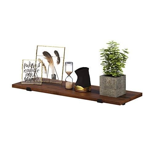 Songmics seinähyllyt, 2 kpl, 60 x 20 x 7 cm, kelluvat hyllyt, ruskea ja musta