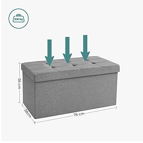 Songmics Ottoman Storage Chest Folding Toy Box Alsidil