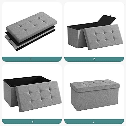 Songmics Ottoman Storage Chest Folding Toy Box Alsidil
