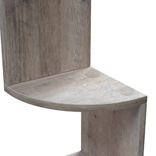 Vasagle Corner Shelf, 5-lags flydende væghylde med zigzag-design, boghylde, Greige LBC020M01