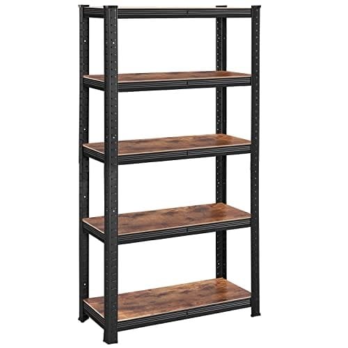 Songmics hyllenhet, 30 x 75 x 150 cm, 650 kg lastkapacitet), brun och svart