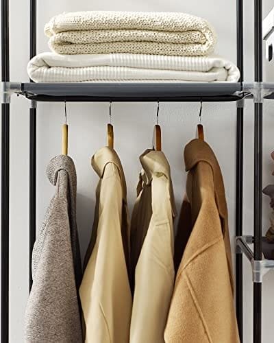 Songmics lærred garderobe soveværelse møbelskab skab opbevaringsarrangør Gray 175 x 150 x 45 cm ryg12g
