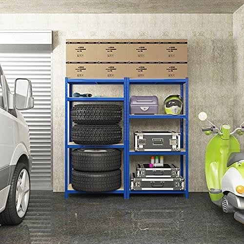 Songmics 160 x 80 x 40 cm tunge hylderestativ - 520 kg kapacitet - Boltfrie stålhylder - Blå GLR44Q