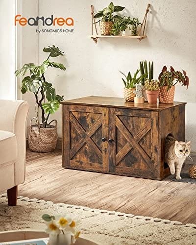 FEANDREA kattsandsbricka Vintage Brun Kattkull