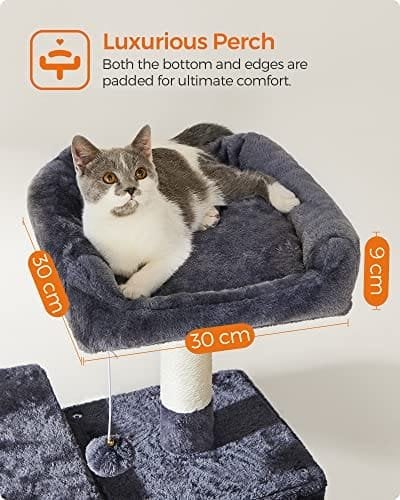 Feandrea Cat Tree, XXL Cat Condo, 164 cm, Smoky Grey PCT087G01