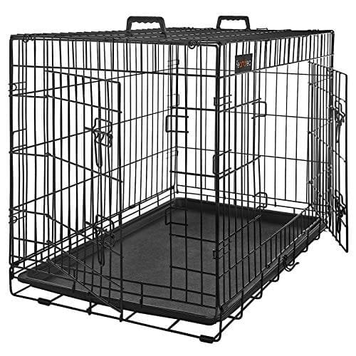 Hundbur, Hundlåda med 2 Dörrar, 107 X 70 X 77,5 Cm, Svart