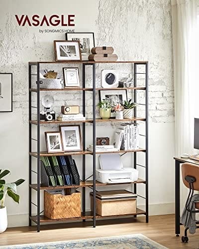 VASAGLE kirjahylly 5 tasoa (30 x 120 cm kukin)