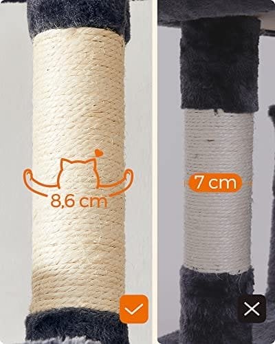 Feandrea Cat Tree, XXL Cat Condo, 164 cm, Smoky Grey PCT087G01