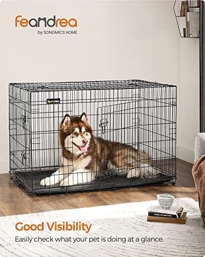 Hundekurv, Foldbar, 122 Cm Lang, 2 Døre, Xxl, Sort