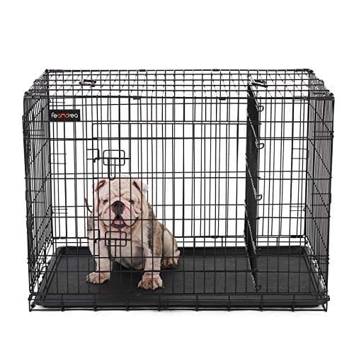 Hundebur, Hundeboks med 2 Døre, 107 X 70 X 77,5 Cm, Sort