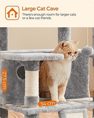 Feandrea kattetræ, XXL Cat Condo 172 cm, lysegrå PCT019W01