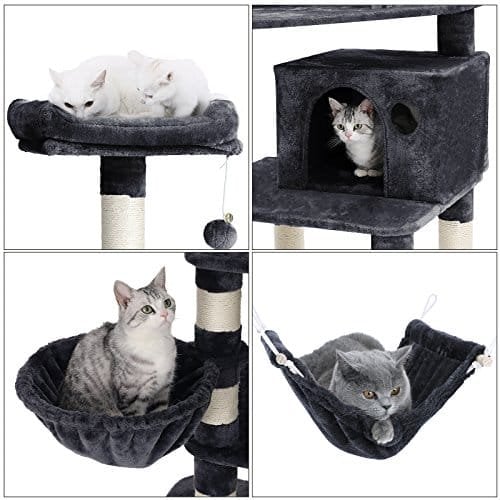 Feandrea Cat Tree, Play Tower 164 cm, Smoky Grey PCT99G