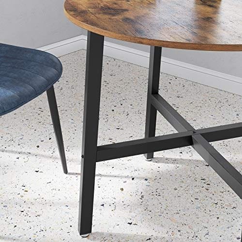Vasagle spisebord, rundt køkkenbord, til stue, kontor, 80 x 75 cm (dia. X h), industriel stil, rustik brun og sort KDT080B01